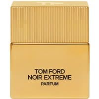 Gold Tom Ford Noir Extreme Parfum bottle, 50 ml, with ribbed cap and bold black text.
