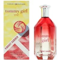 Tommy Hilfiger Tommy Girl Vibrant Summer Eau De Toilette 100ml, red and clear bottle with yellow and red box.