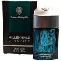 Tonino Lamborghini Millennials Dinamico Eau De Toilette 40ml, blue bottle with silver cap, black box packaging.