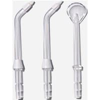 Clear UV steriliser tips for Spotlight Oral Care water flosser, featuring three distinct nozzle designs.