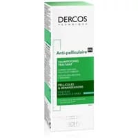 Vichy Dercos Anti Dandruff Shampoo for oily hair, 200ml, white bottle with green label and black text.