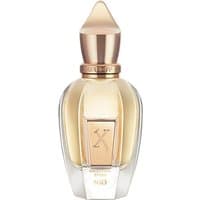 Elegant Xerjoff Nio Extrait de Parfum bottle, gold cap, clear glass, 50 ml, men's fougère fragrance.