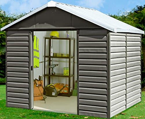 Yardmaster 10' x 6' Shiplap Metal Shed - Brown Finish - image 4