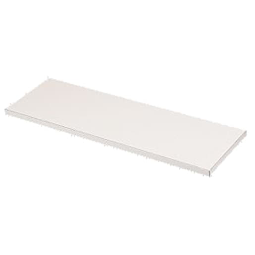White melamine shelving board measuring 15mm thick, 2440mm long, and 610mm wide, featuring a smooth surface and clean edges, ideal for storage and organization.