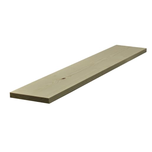 25mm x 175mm redwood plank with a smooth, planed surface and square edges, finished size 20.5mm x 169mm, showcasing a light wood color and natural grain pattern.
