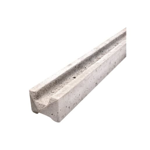 Supreme Concrete slotted fence post in light grey concrete, measuring 2745mm x 109mm x 94mm, featuring a smooth surface and a central slot for easy installation.