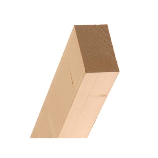 Redwood planed timber measuring 50mm x 75mm x 2.4m, featuring a smooth, light reddish-brown surface and square edges, ideal for construction and woodworking projects.