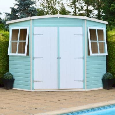 7'5 x 7'5 Shire Shiplap Wooden Corner Garden Shed (2.33m x 2.33m) - image 3