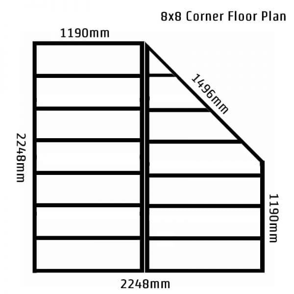 7'5 x 7'5 Shire Shiplap Wooden Corner Garden Shed (2.33m x 2.33m) - image 5