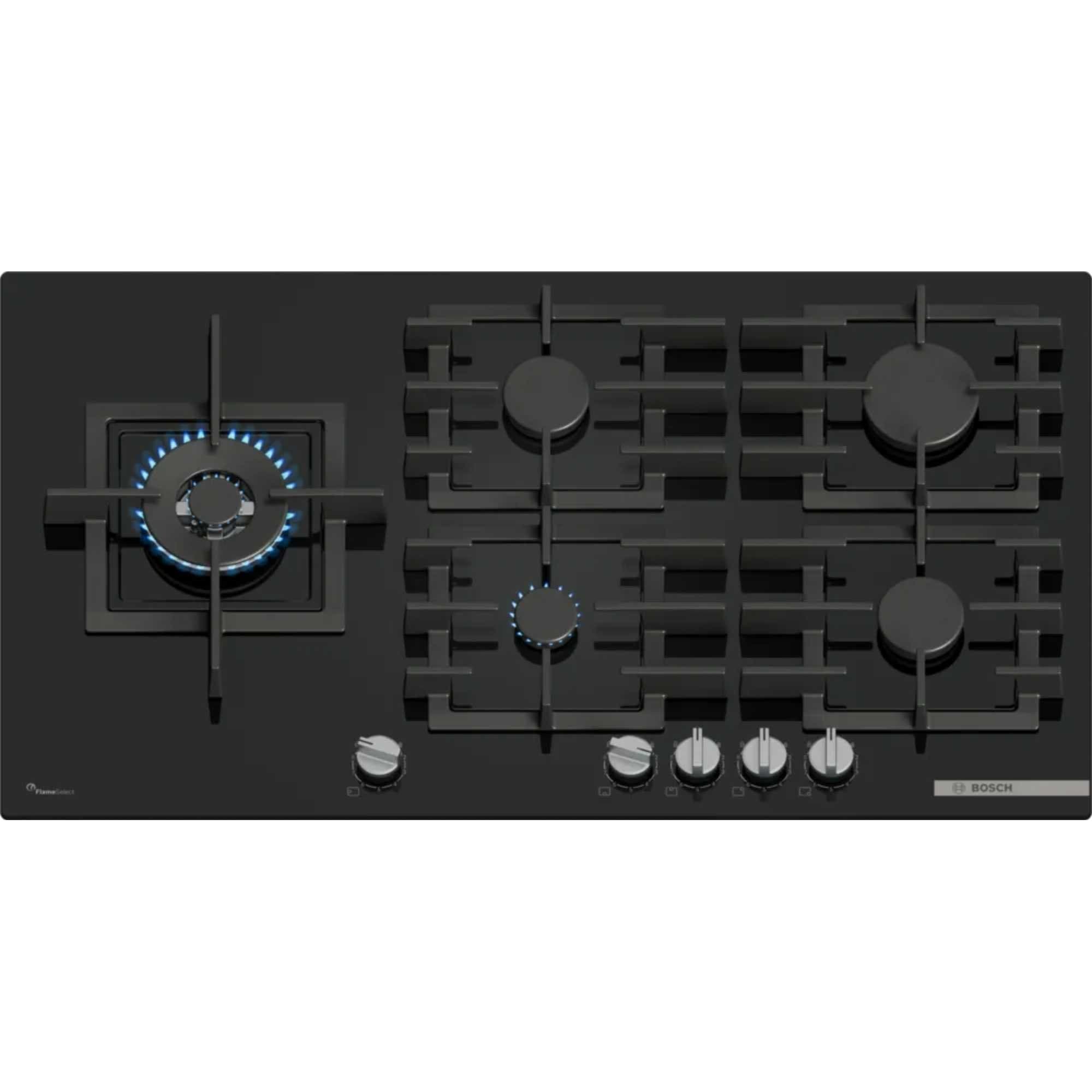 Bosch PPM9A6I40 90cm Series 6 Black Glass Gas Hob - image 2