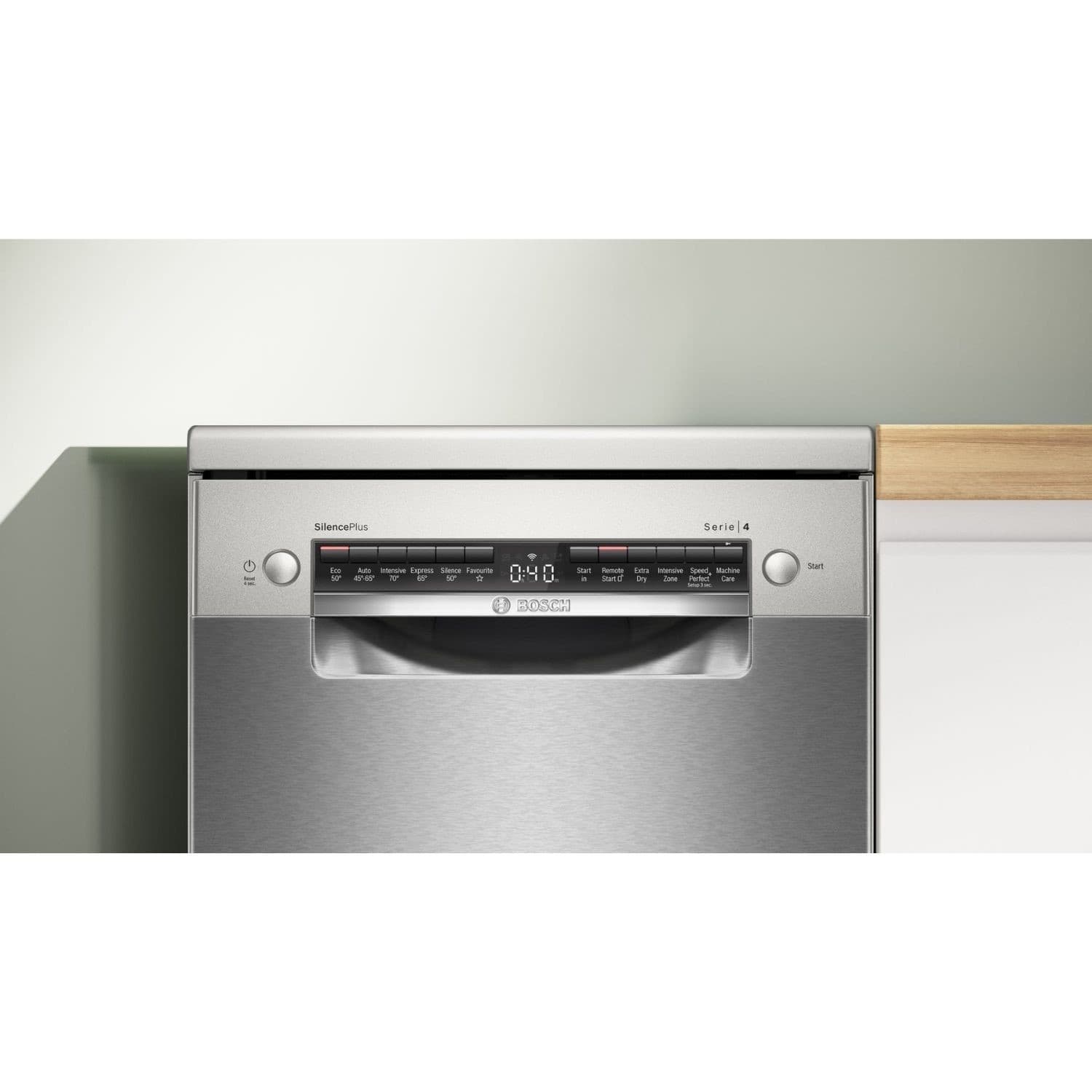 Bosch SPS4HMI49G Series 4 Brushed Steel 45cm Slimline Freestanding Dishwasher - image 2