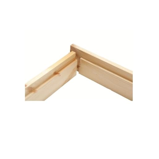 Redwood rebated door casing set in a natural wood finish, featuring two pieces with a 38 x 115mm profile and a 762mm length, designed for clean corner joints.