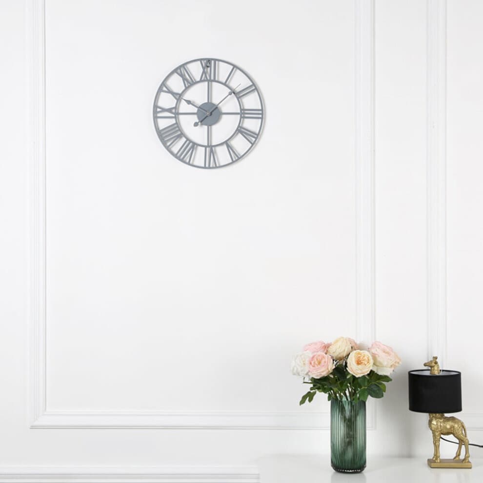 EOS Grey Skeleton Wall Clock with Roman Numerals 40cm - image 4