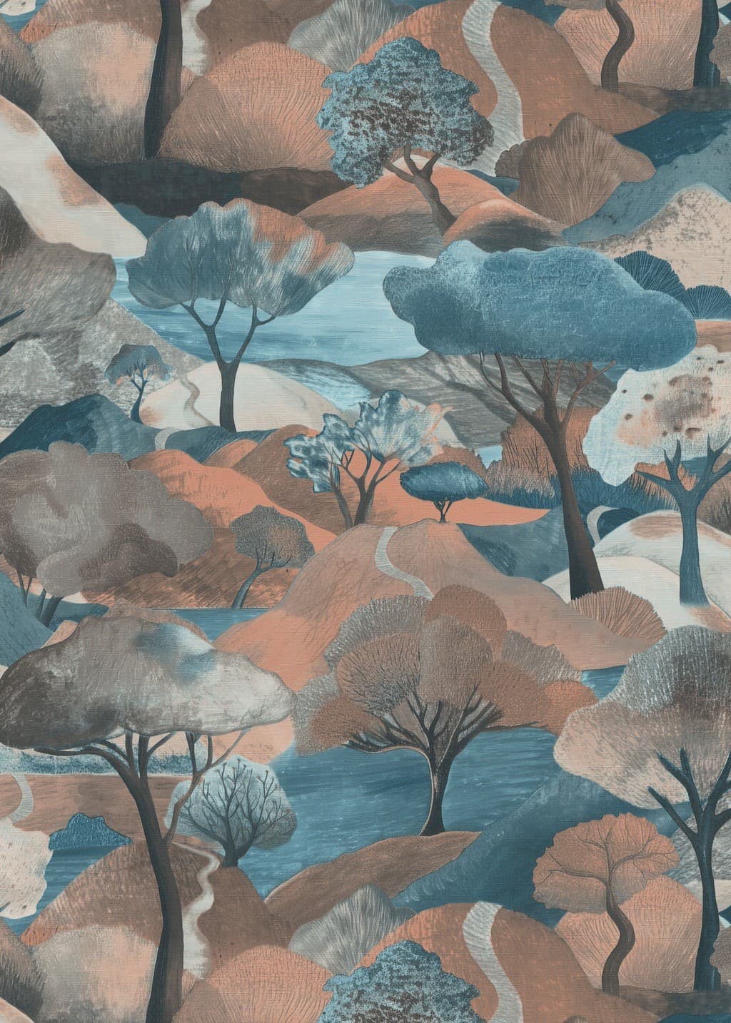 Erismann Tree Landscape Brown Vinyl Wallpaper - image 2