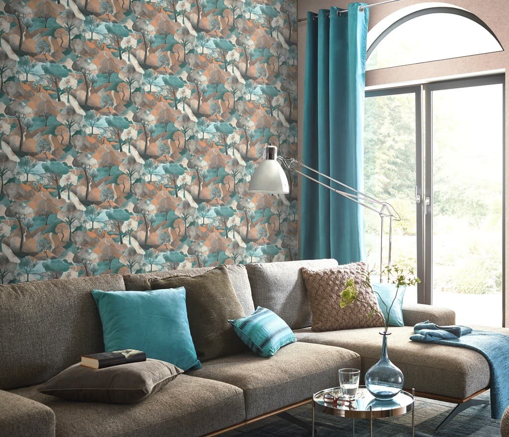 Erismann Tree Landscape Brown Vinyl Wallpaper - image 3