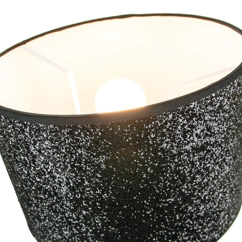 Happy Homewares Black Glitter Fabric Ceiling Pendant Shade - image 4