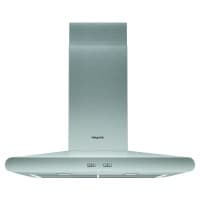 Stainless steel 60cm chimney hood with a sleek design, featuring a three-speed fan and control buttons on the front for easy operation.