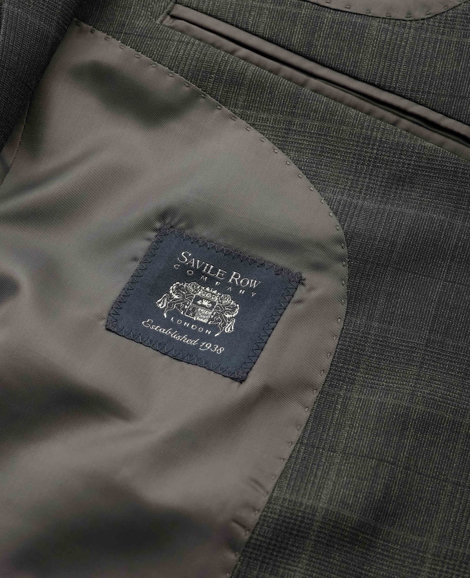 Men's Grey Prince of Wales Check Wool Blend Suit Jacket - Size: 40" x Short - Savile Row Company - image 3