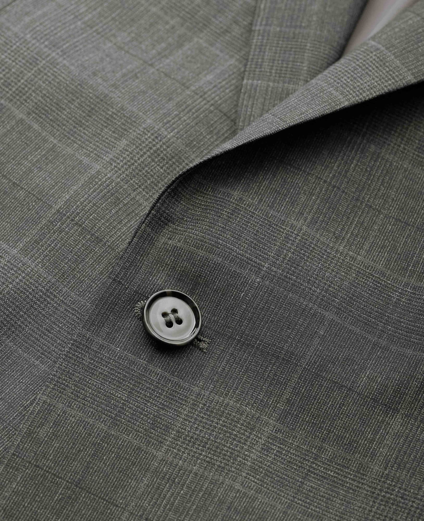 Men's Grey Prince of Wales Check Wool Blend Suit Jacket - Size: 40" x Short - Savile Row Company - image 5