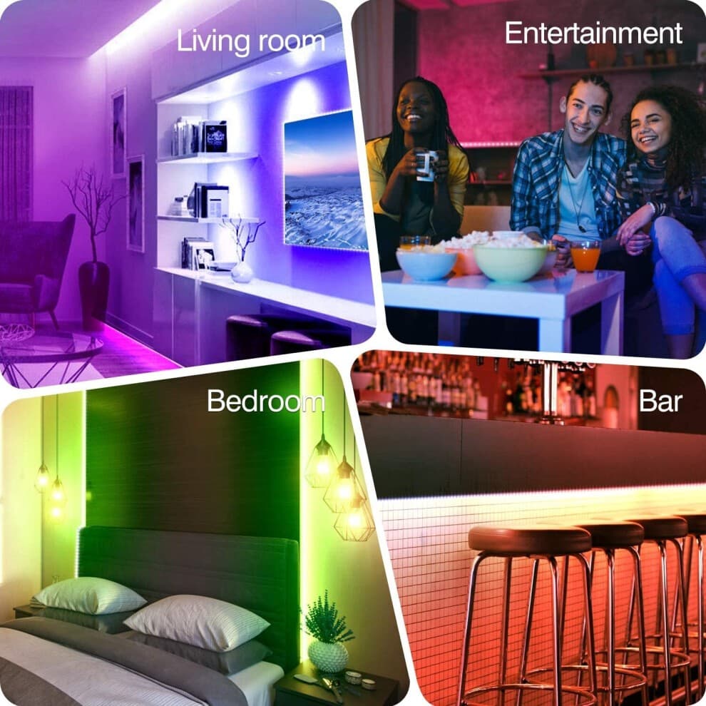 Mexllex LED Strip Lights 10M (1X10M) APP Control Colour Changing LED Lights with Remote, Music Sync Built-in Mic, SMD RGB Light Strips RGB LED Strip, Led Lights for Bedroom Home Decoration - image 5