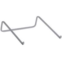 M-Bar Laptop Stand in space gray, made of anodized aluminum, elevates the screen by 3 inches with a sleek, minimalist design and sturdy support.
