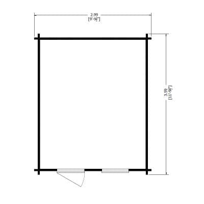 Shire Bucknells 3m x 3.6m Log Cabin Summerhouse (28mm) - image 5