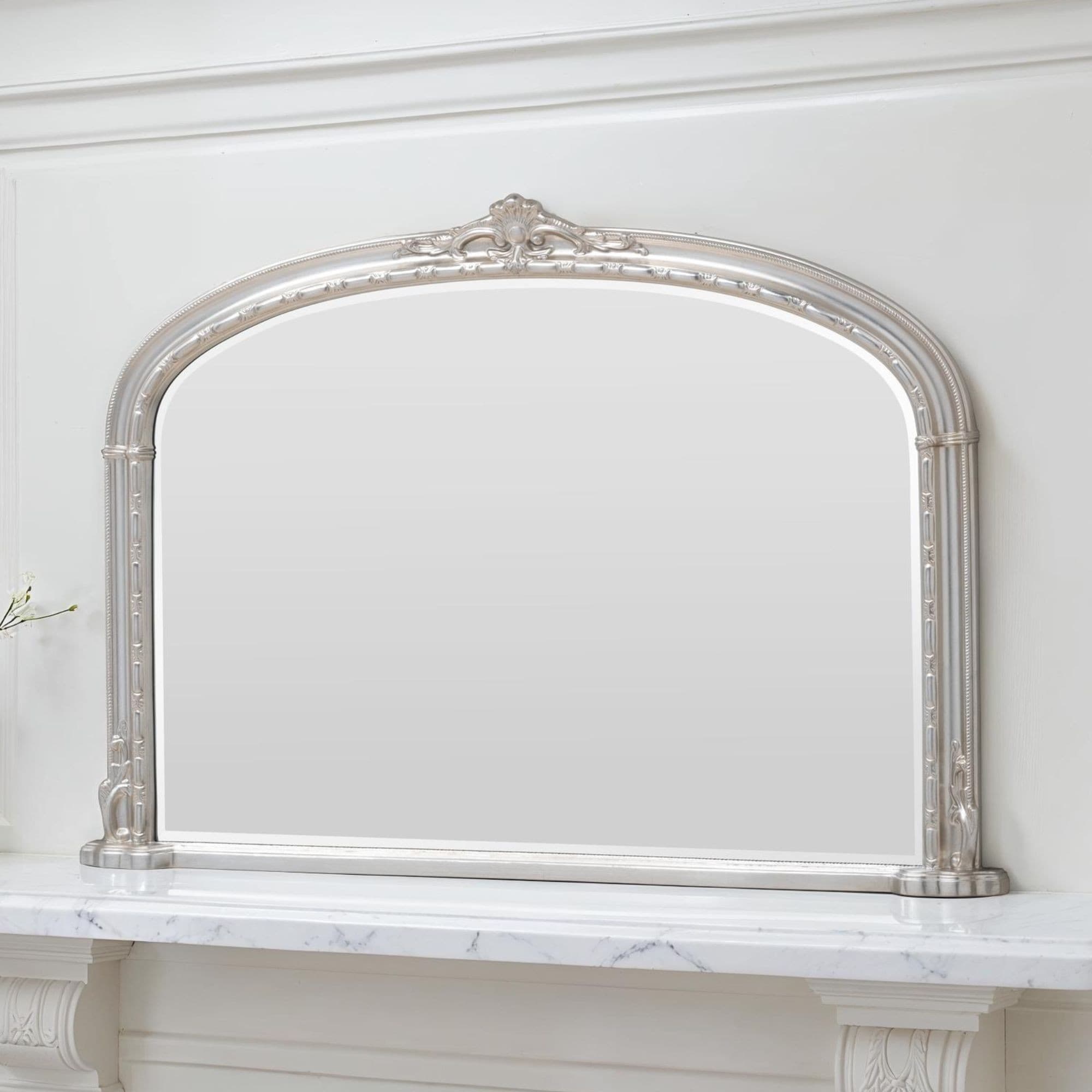 Yearn Victoria Bevelled Silver Overmantle Mirror 89 x 127cm - image 2