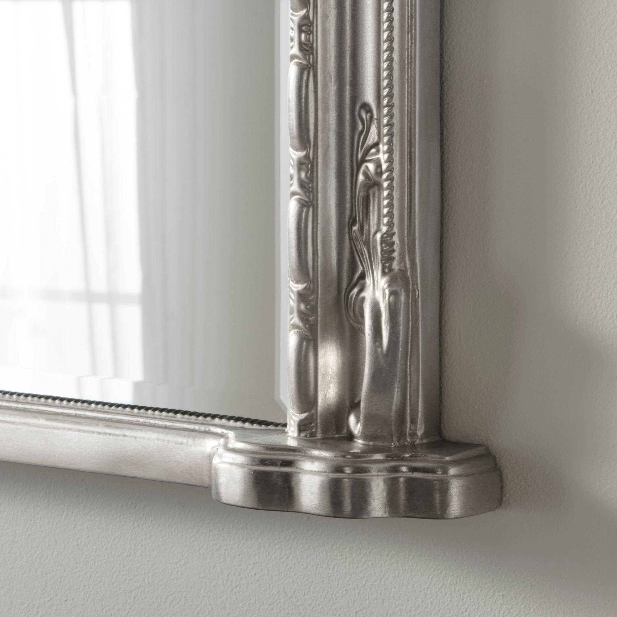 Yearn Victoria Bevelled Silver Overmantle Mirror 89 x 127cm - image 3
