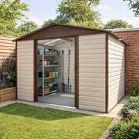 Yardmaster 10' x 6' Shiplap Metal Shed - Brown Finish - image 2