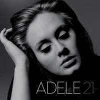 Black and white album cover for "21" by Vinyl Castle, featuring a close-up of a woman's contemplative face.
