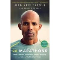 "26 Marathons" book by Rodale Press, featuring a close-up of a man in a gray shirt on the cover.