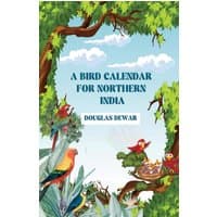 "A Bird Calendar For Northern India" book with colorful birds and lush green foliage on the cover.