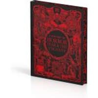 Red and black hardcover book titled "A History of Horror, Fear, and the Uncanny" with ornate gothic design.