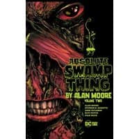 "Absolute Swamp Thing Volume 2 by Alan Moore, DC Comics, dark cover with eerie creature face and green text"