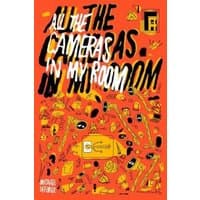Orange book cover, "All the Cameras in My Room" by Drawn and Quarterly, with scattered black and yellow camera illustrations.