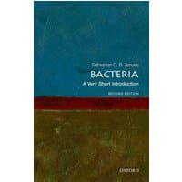 "Bacteria book cover, abstract art with blue, red, and green sections, Oxford logo at bottom"