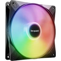 Black be quiet! LIGHT WINGS LX 140mm PWM computer case fan with RGB lighting and sleek square frame.