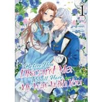 Manga cover with a couple in Victorian attire, surrounded by blue roses, title in elegant script, Volume 1.