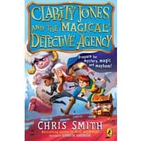 "Book cover of 'Clarity Jones and the Magical Detective Agency' with colorful characters and whimsical design."