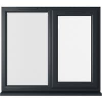 Grey/white uPVC window, double glazed, right hung, 1190x1115mm, clear glass, sleek modern frame design.