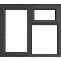 Crystal double glazed uPVC window, grey frame, top and left hung, 1190x965mm, clear glass.