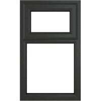 Grey/white uPVC window with double glazing, top opening section, 610mm x 1040mm, by Crystal.