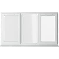 White Crystal uPVC window, double glazed, left and right hung, 1770mm x 1190mm, clear glass, three-panel design.
