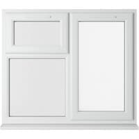 White uPVC window with double glazing, top and right sections hung, measuring 1190mm x 1040mm, clear glass.