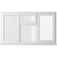 White uPVC window with double glazing, top, left, and right hung sections, measuring 1770mm x 1040mm, clear glass.