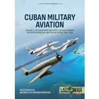 Cuban Military Aviation book, blue cover, two aircraft images, Latin America War series logo, by Helion & Company.
