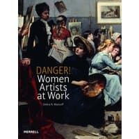 Book cover titled "Danger! Women Artists at Work" featuring a historical painting of women in an art studio.