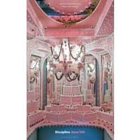 "Book titled 'Discipline' with ornate pink and white interior design cover featuring chandeliers and arches"