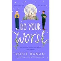 Purple book cover "Do Your Worst" by Rosie Danan, featuring a moon, castle, and two illustrated characters.