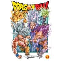"Dragon Ball Super Vol. 24 manga cover with colorful characters in dynamic poses, bold title at top."